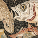 意大利庞贝细节从古代罗马马赛克,图片来源:克里斯·贝克特)